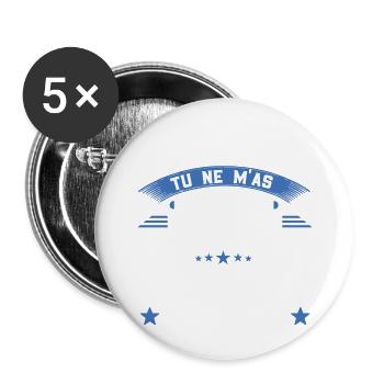 Papounet tu ne m'as peut être pas donné la vie - Lot de 5 grands badges (56 mm) - blanc - Devant