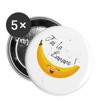 j' ai la banane - Lot de 5 grands badges (56 mm) - blanc - Devant