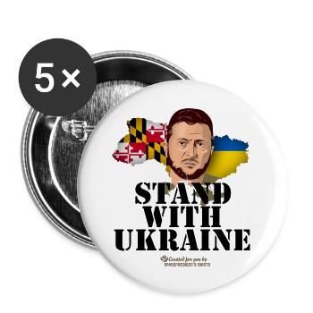 Maryland Ukraine Supporters Merch Design - Lot de 5 grands badges (56 mm) - blanc - Devant