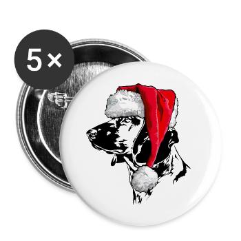 Santa BAVARIAN MOUNTAIN SWEAT DOG Noël - Lot de 5 grands badges (56 mm) - blanc - Devant