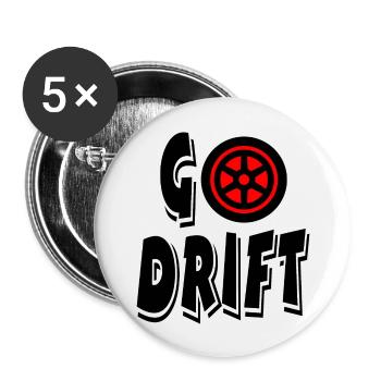 Voiture - Lot de 5 grands badges (56 mm) - blanc - Devant