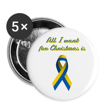 Ukraine Peace Christmas Wish - Buttons large 2.2''/56 mm (5-pack) - white - Front