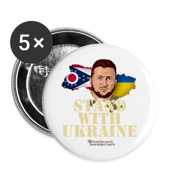 Ukraine Ohio - Lot de 5 grands badges (56 mm) - blanc - Devant