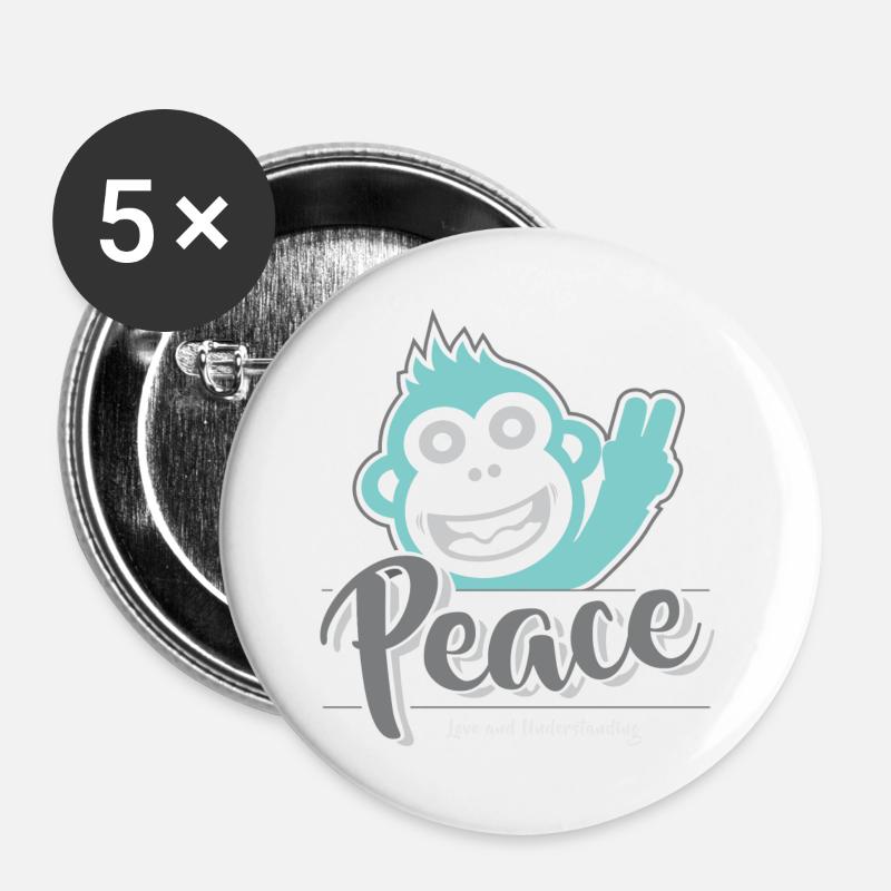 Peace love and understanding - Buttons large 2.2''/56 mm (5-pack) - white