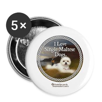 Whisky dictons jeu de mots single maltais - Lot de 5 grands badges (56 mm) - blanc - Devant
