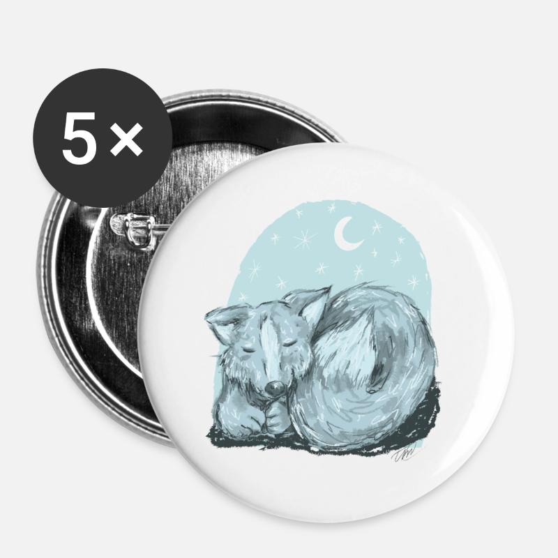 Vinja the she-wolf - Buttons large 2.2''/56 mm (5-pack) - white