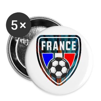 France - Buttons groß 56 mm (5er Pack) - Weiß - Vorne