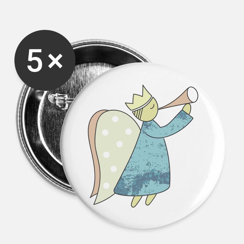 Christmas angel - Buttons large 2.2''/56 mm (5-pack) - white