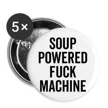 Soup Powered Fuck Machine - Buttons large 2.2''/56 mm (5-pack) - white - Front