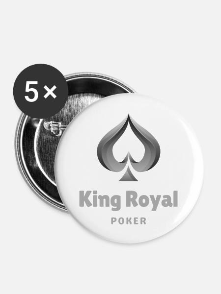 King Royal Poker - Buttons groß 56 mm (5er Pack) - Weiß