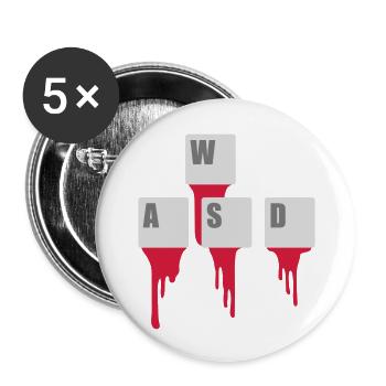 WASD Tastatur Tasten Gamer - Buttons groß 56 mm (5er Pack) - Weiß - Vorne
