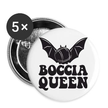 Boccia Queen Boules Balls Halloween Costume Boules - Buttons large 2.2''/56 mm (5-pack) - white - Front