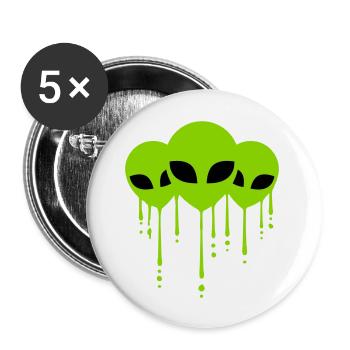 Graffiti Team 3 Aliens - Buttons large 2.2''/56 mm (5-pack) - white - Front