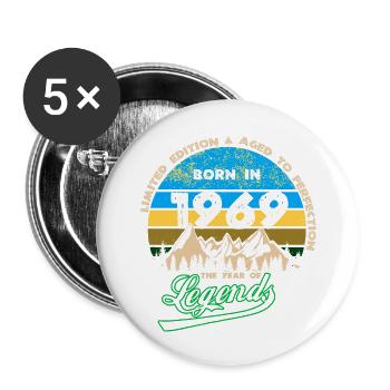 Legenden 1969 - Buttons groß 56 mm (5er Pack) - Weiß - Vorne
