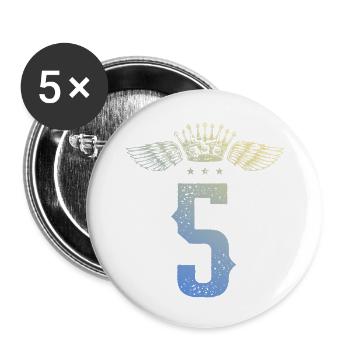 5 Number crown - Buttons large 2.2''/56 mm (5-pack) - white - Front