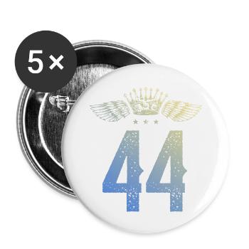 44 Zahl Krone - Buttons groß 56 mm (5er Pack) - Weiß - Vorne