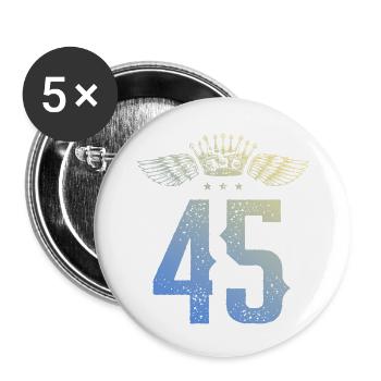 45 Couronne numérique - Lot de 5 grands badges (56 mm) - blanc - Devant