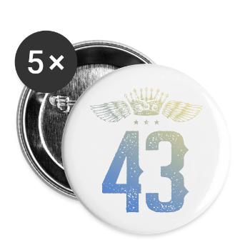 43 Number crown - Buttons large 2.2''/56 mm (5-pack) - white - Front