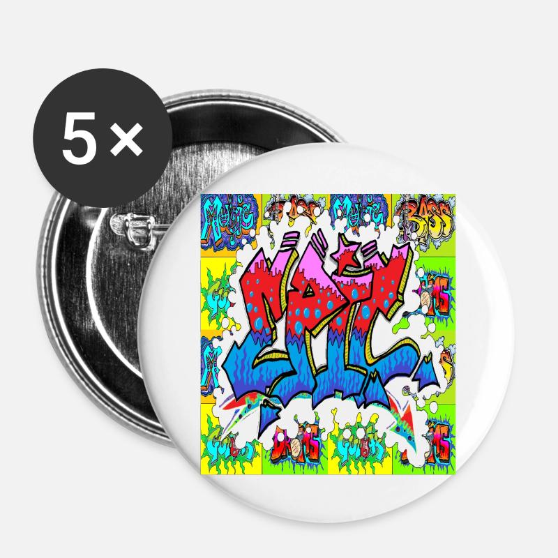 Epic Music Pop Art 4 - Buttons large 2.2''/56 mm (5-pack) - white