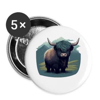 Kleiner Yak - Buttons groß 56 mm (5er Pack) - Weiß - Vorne