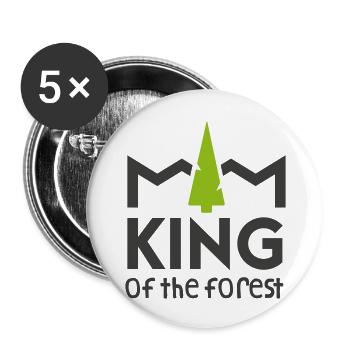 Roi de la forêt - Lot de 5 grands badges (56 mm) - blanc - Devant