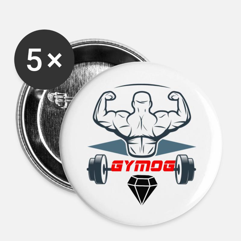 GYMOG - Buttons large 2.2''/56 mm (5-pack) - white