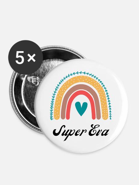 Super eva - Buttons groß 56 mm (5er Pack) - Weiß