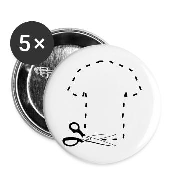 Pattern cutting t shirt - Buttons large 2.2''/56 mm (5-pack) - white - Front