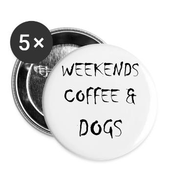 Hund Dog - Buttons groß 56 mm (5er Pack) - Weiß - Vorne