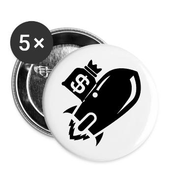 Bitcoin Trading Crypto Aktien - Buttons groß 56 mm (5er Pack) - Weiß - Vorne