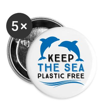 Pollution marine - Lot de 5 grands badges (56 mm) - blanc - Devant