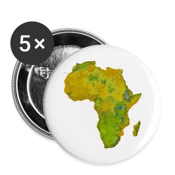 Afrika physische Karte - Buttons groß 56 mm (5er Pack) - Weiß - Vorne