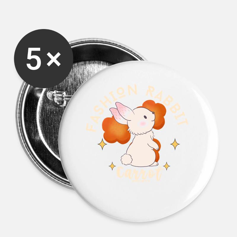 Fashion Rabbit - Buttons large 2.2''/56 mm (5-pack) - white