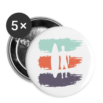 Skateboard SUP Surfing - Buttons large 2.2''/56 mm (5-pack) - white - Front