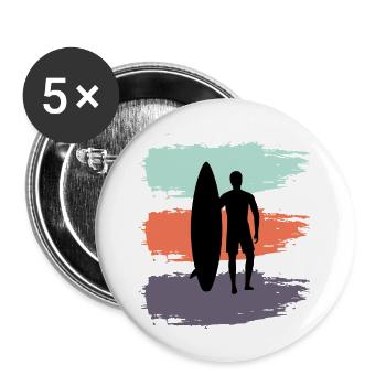 Skateboard SUP Surfing - Buttons large 2.2''/56 mm (5-pack) - white - Front