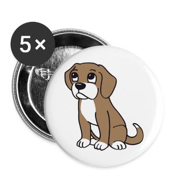 cute dog in cartoon style - Buttons large 2.2''/56 mm (5-pack) - white - Front