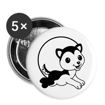 CHIEN CHAT ANIMAL DE COMPAGNIE - Lot de 5 grands badges (56 mm) - blanc - Devant