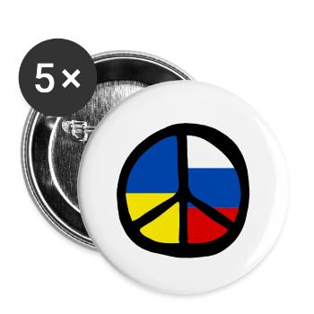 Paix Ukraine Russie - Lot de 5 grands badges (56 mm) - blanc - Devant