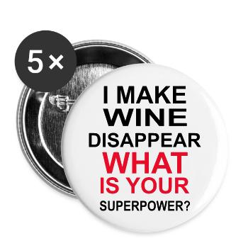 Beer Wine Whiskey Schnapps Alcohol - Buttons large 2.2''/56 mm (5-pack) - white - Front