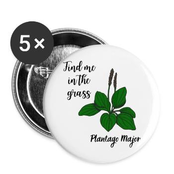 Find me in the grass... broad-leaved goby - Buttons large 2.2''/56 mm (5-pack) - white - Front