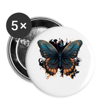 Beautiful Butterflies - Buttons large 2.2''/56 mm (5-pack) - white - Front