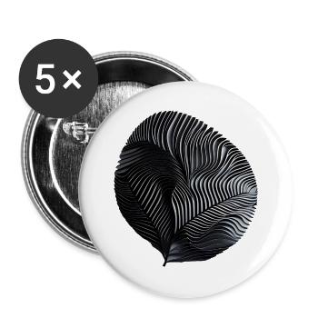 Black and White Ribate Spiral - Buttons large 2.2''/56 mm (5-pack) - white - Front