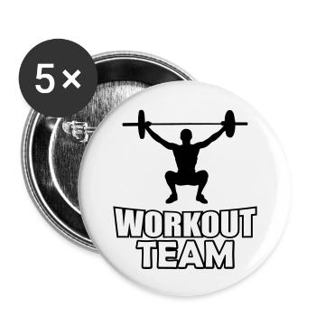 Équipe d’entraînement - Lot de 5 grands badges (56 mm) - blanc - Devant