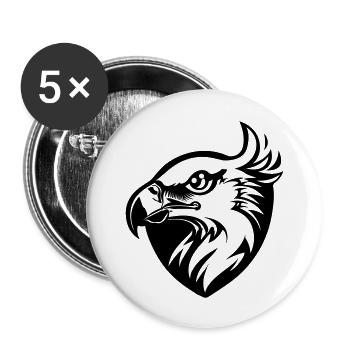 eagle's head with wing in profile with shield - Buttons large 2.2''/56 mm (5-pack) - white - Front