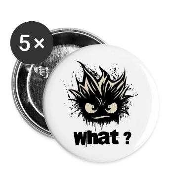 What? Cute Monster - Buttons large 2.2''/56 mm (5-pack) - white - Front