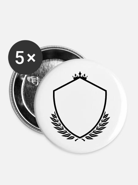 wappen - Buttons groß 56 mm (5er Pack) - Weiß