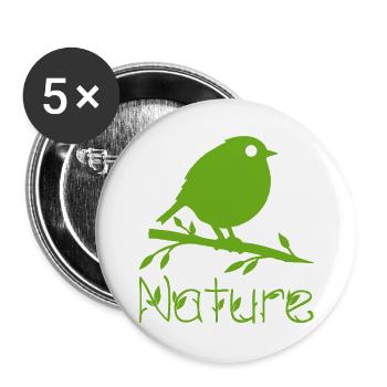La nature se réveille - Lot de 5 grands badges (56 mm) - blanc - Devant