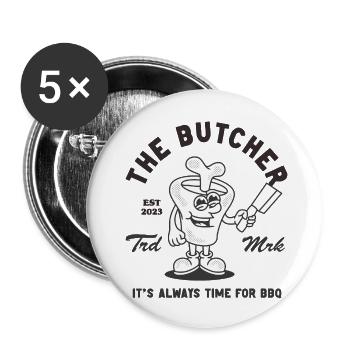 the butcher 1 - Buttons groß 56 mm (5er Pack) - Weiß - Vorne
