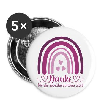 Danke für die wunderschöne Zeit - Buttons groß 56 mm (5er Pack) - Weiß - Vorne