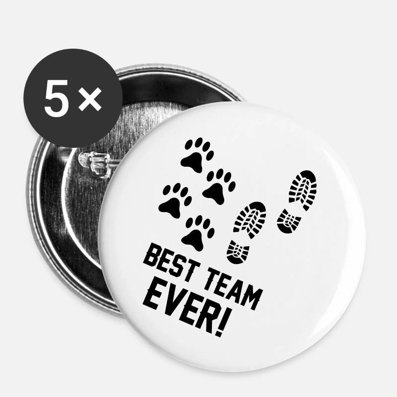 best team ever - Buttons groß 56 mm (5er Pack) - Weiß